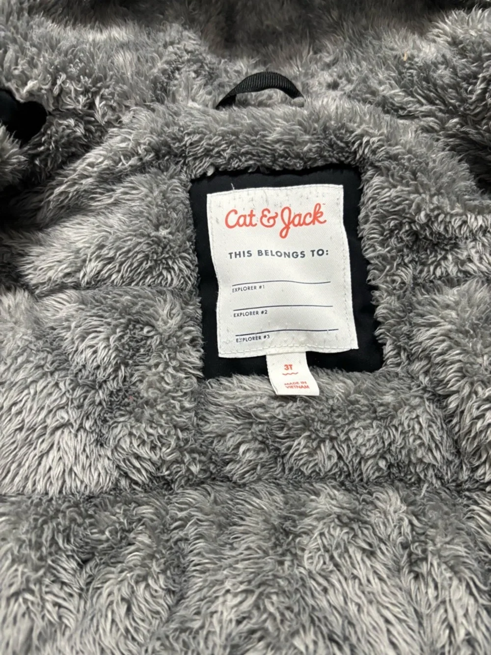 Cat & Jack Black Hooded Puffer Coat Waterproof